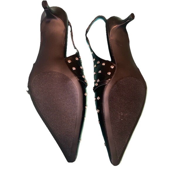 Madden Girl Women’s Black Krystal -R Sling back Kitten Heels w/ Jewel Studs 8.5 - Picture 11 of 11